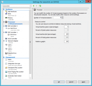 vCPU Settings vCPU Settings