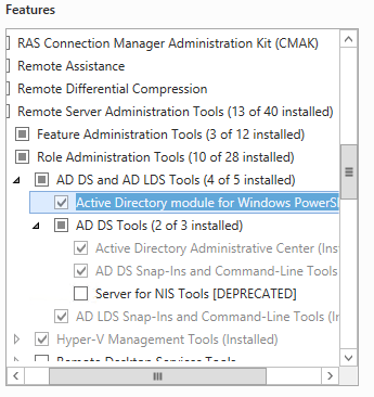 Active Directory PowerShell Module in RSAT