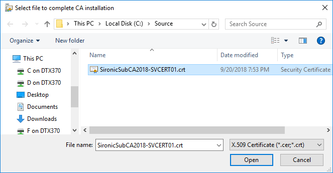 CA installation