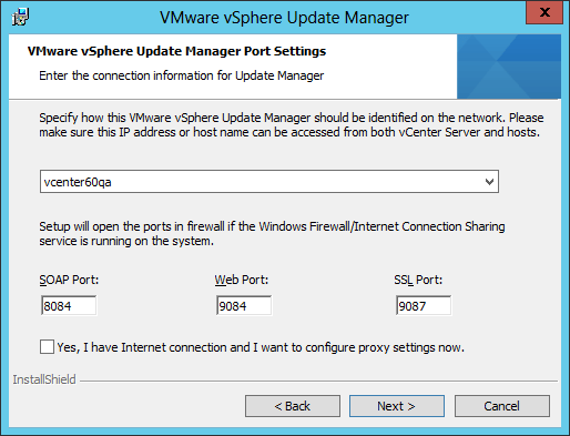 Figure 13 - Network settings