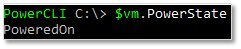 Figure 9 - Displaying the running state of a vm using PowerCLI