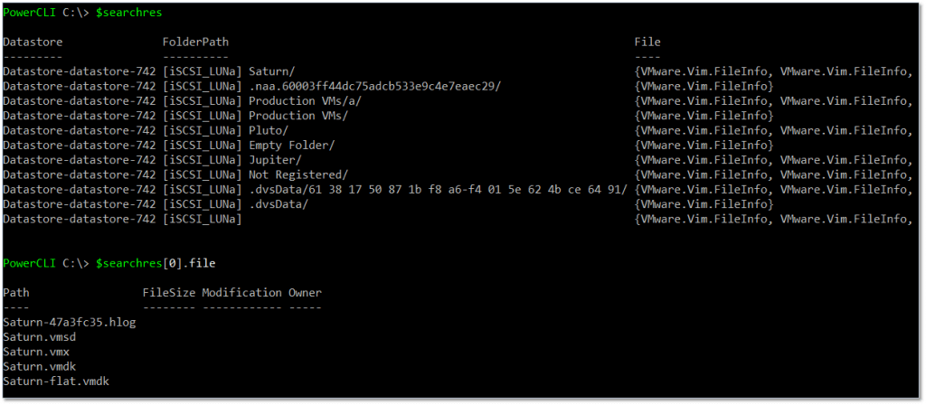 Figure 6 - Querying a File object for a list files under a folder 