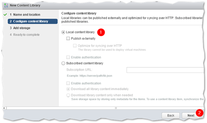 Selecting between a local and subscribed content library