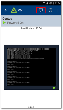 Remote console screen