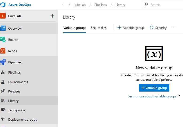 Azure DevOps variable group