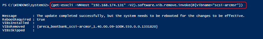 Remove a package, PowerCLI